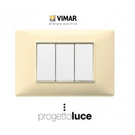 VIMAR 14653.04 PLACCA 3 MODULI CREMA PLANA