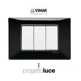 VIMAR 14653.05 PLACCA 3 MODULI NERO PLANA