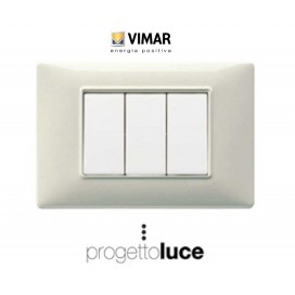 VIMAR 14653.06 PLACCA 3 MODULI BIANCO GRANITO PLANA