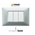 VIMAR 14653.20 PLACCA 3 MODULI ARGENTO OPACO PLANA