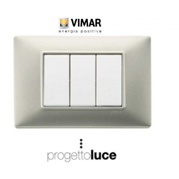 VIMAR 14653.21 PLACCA 3 MODULI NICHEL OPACO PLANA