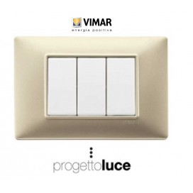 VIMAR 14653.22 PLACCA 3 MODULI CHAMPAGNE OPACO PLANA