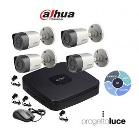 KIT VIDEOSORVEGLIANZA DAHUA HCVR4104C-S3 + 4 TELECAMERE HAC-HFW100R