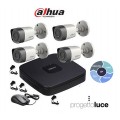 KIT VIDEOSORVEGLIANZA DAHUA HCVR4104C-S3 + 4 TELECAMERE HAC-HFW100R