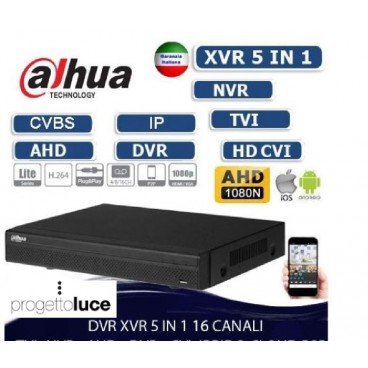 DAHUA XVR4116HS DVR/NVR 5 in 1 IBRIDO 16 CANALI CVBS/HDCVI/HDTVI/AHD