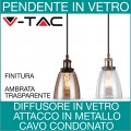 V-TAC | Lampadari pendenti diffusore in vetro vintage