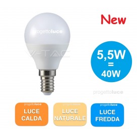 LAMPADINA LED E14 5,5W MINIGLOBO SFERA V-TAC