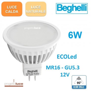 BEGHELLI LAMPADINE LED GU5.3 MR16 da 6W 12V
