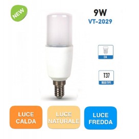 V-TAC Lampada lampadina led E14 candela TUBOLARE bulb 7,5W T37 VT-2029